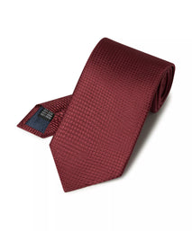 Burgundy Textured Plain Woven Silk Tie