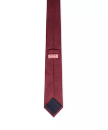 Burgundy Textured Plain Woven Silk Tie