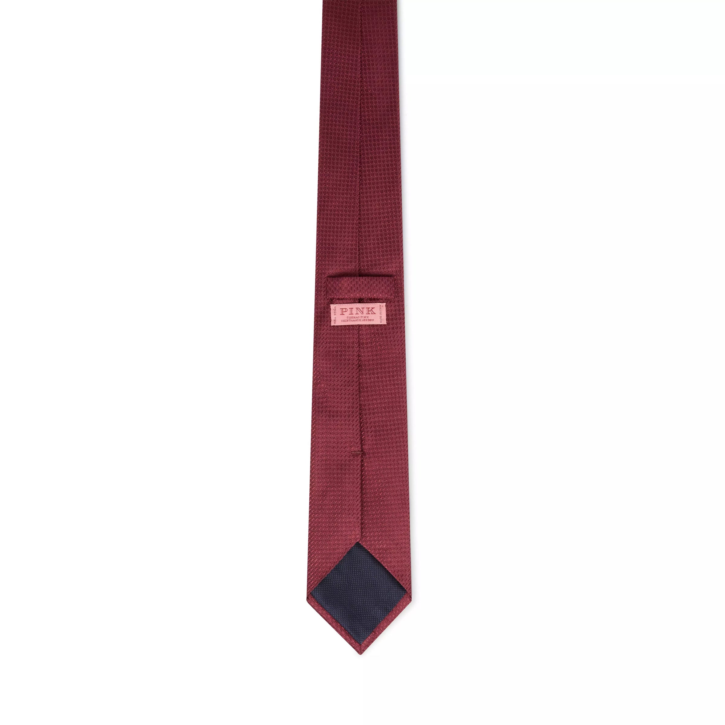 Burgundy Textured Plain Woven Silk Tie