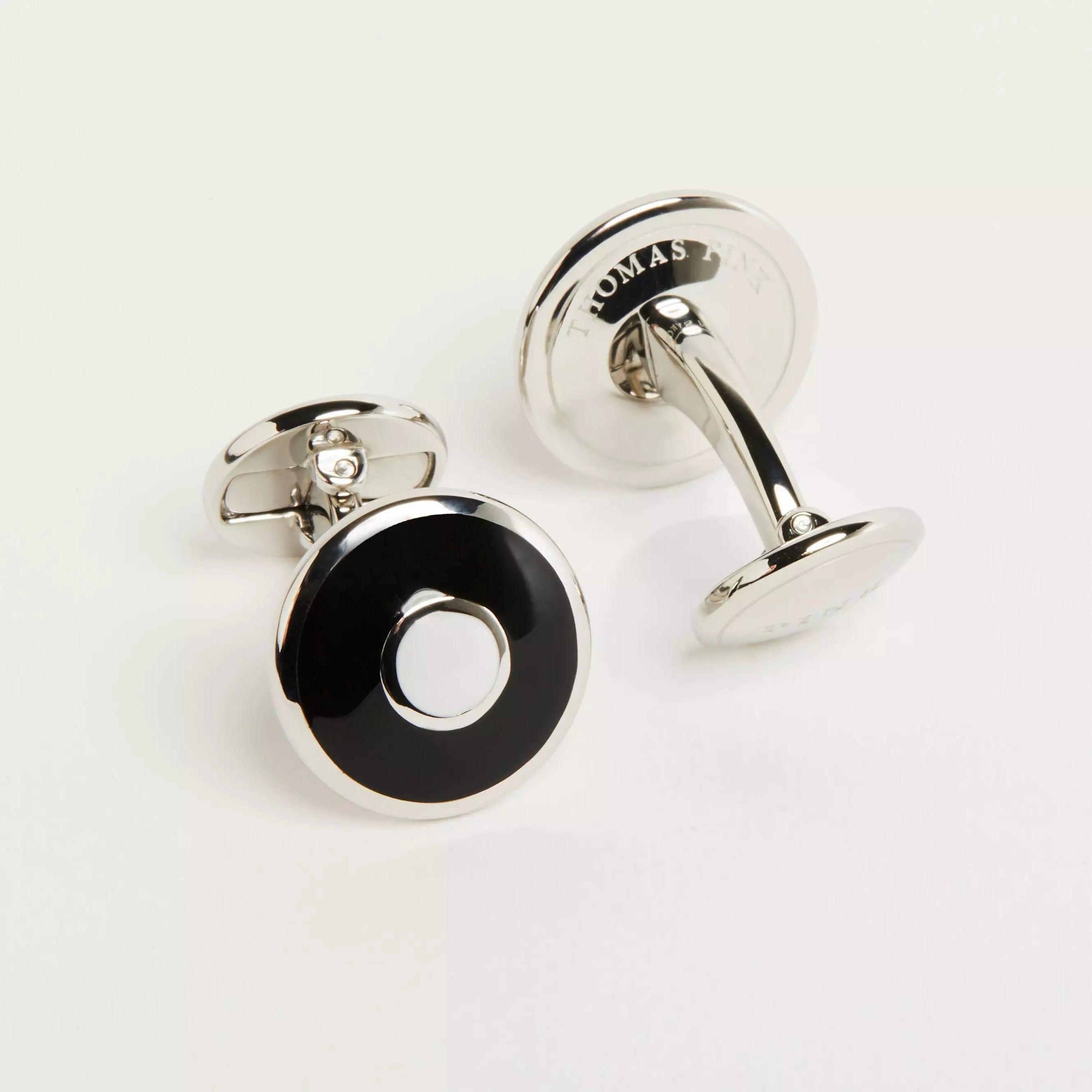 Black & Silver Enamel Target Cufflinks