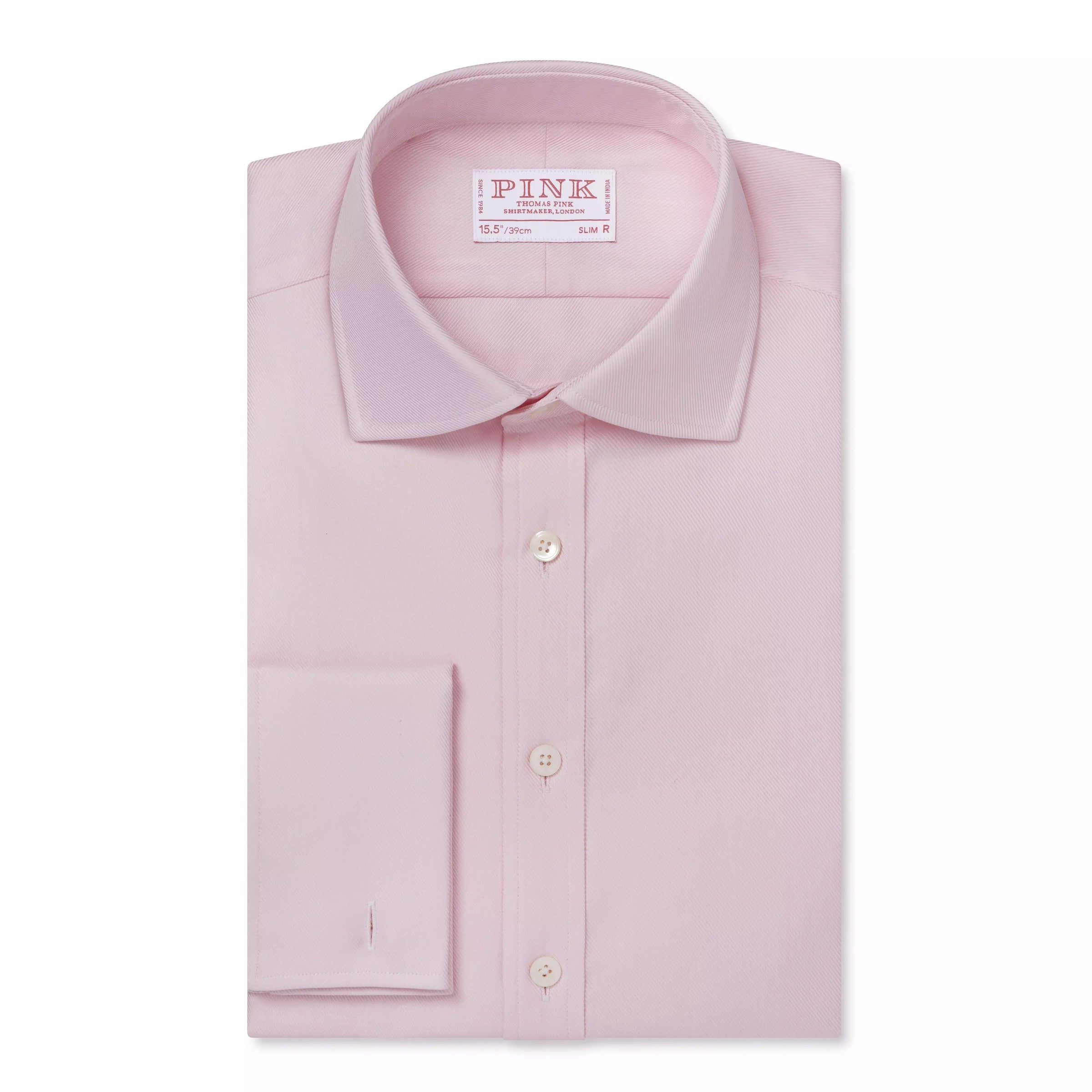 Pale Pink Slim Fit Double Cuff Royal Twill Formal Shirt