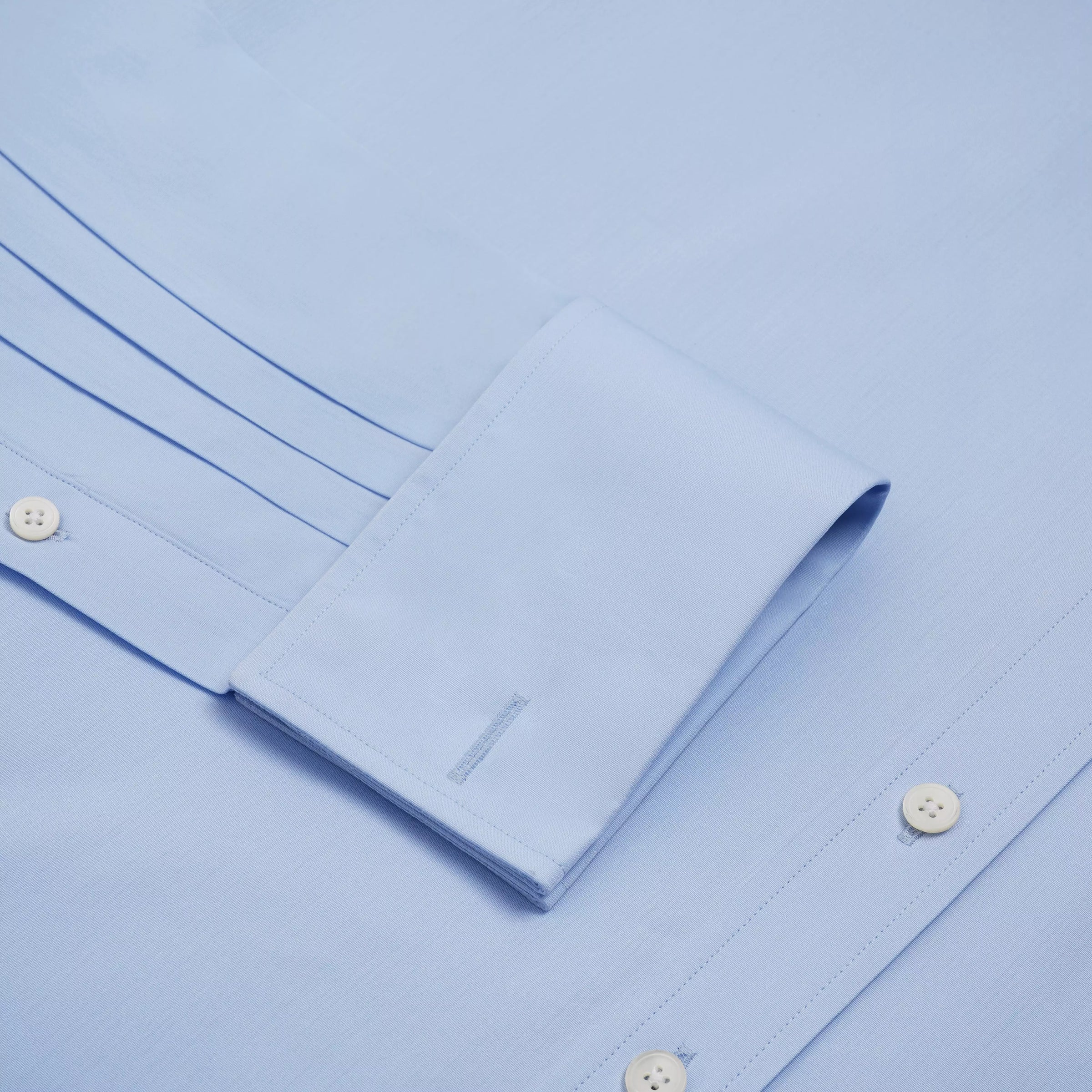 Pale Blue Classic Fit Double Cuff Ramses Poplin Formal Shirt