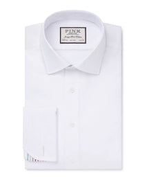 White Classic Fit Plain Formal Shirt with Stripe