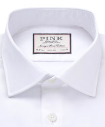 White Classic Fit Plain Formal Shirt with Stripe