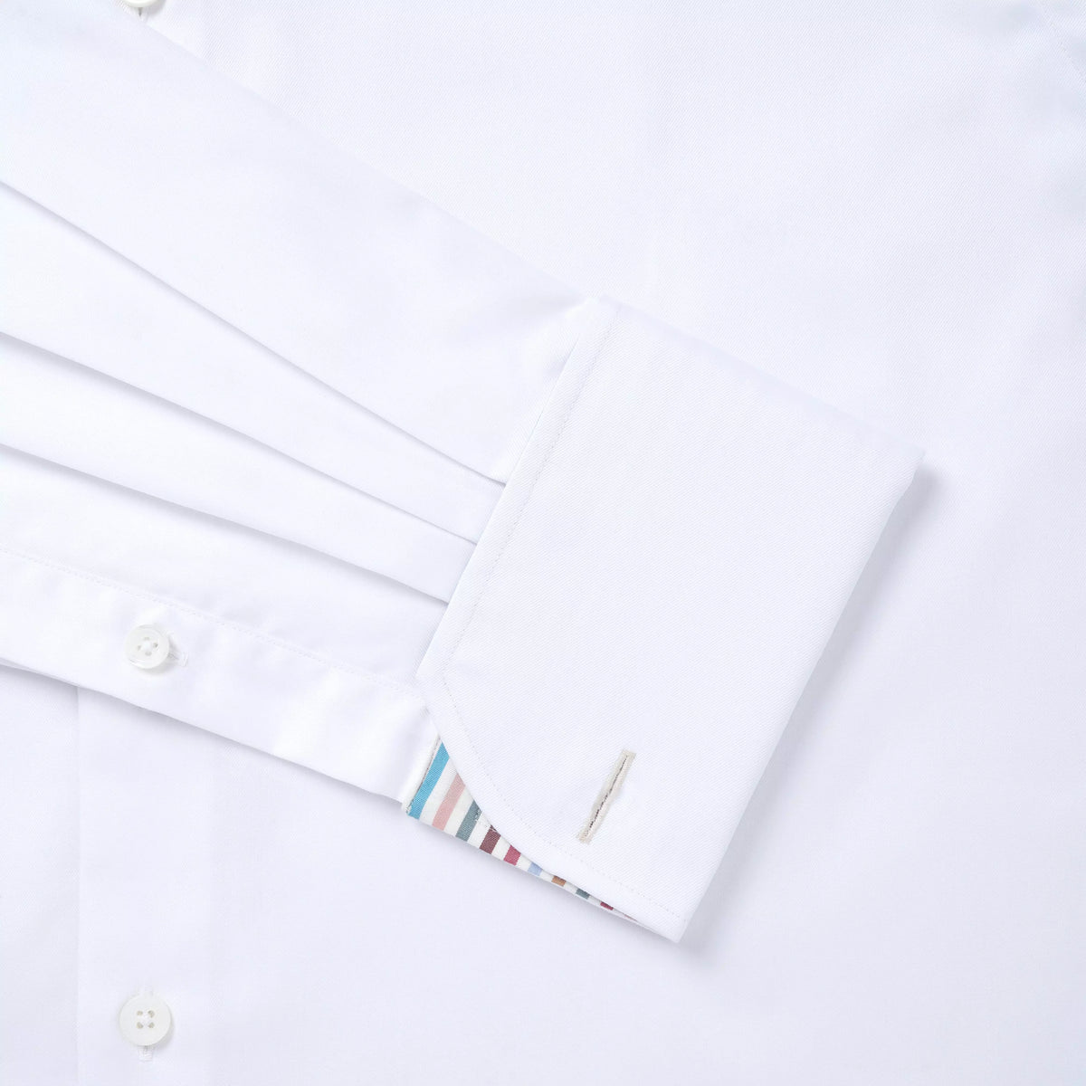 White Classic Fit Plain Formal Shirt with Stripe