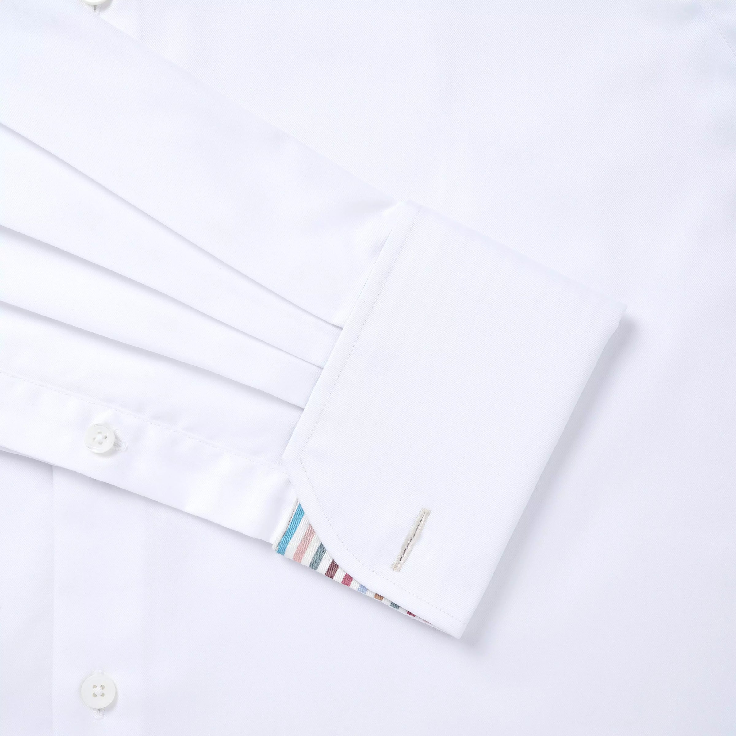 White Classic Fit Plain Formal Shirt with Stripe