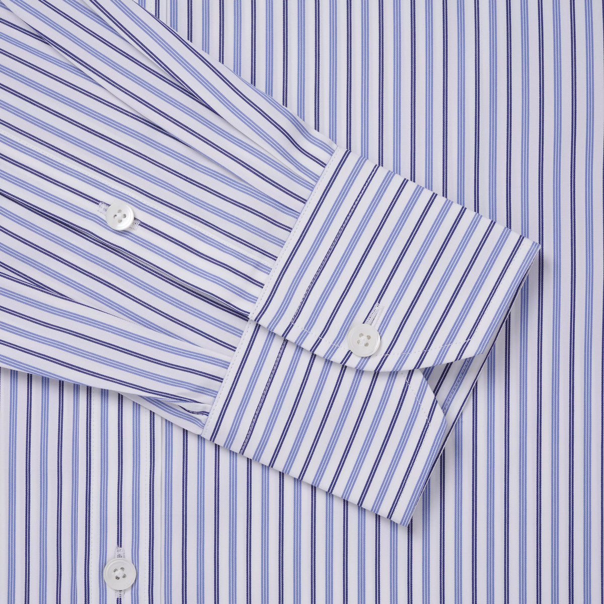 White & Blue Slim Fit Regent Track Stripe Formal Shirt